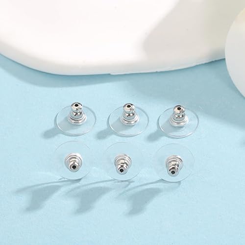 Miniatura 5 de Parte trasera de aretes de bloqueo para tachuelas, 6 piezas Dics de oro de 18 quilates, soporte de soporte para aretes pesados, cómodo reemplazo