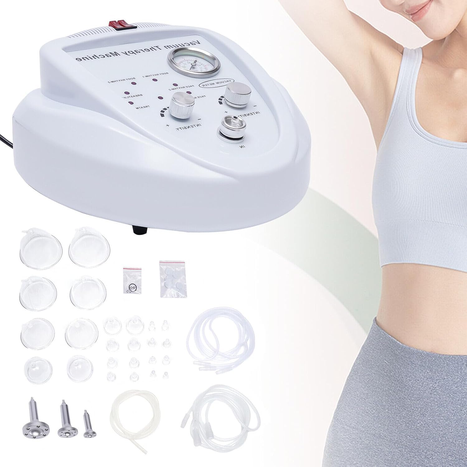 Appareil de massage sous vide avec écran tactile - Pour soins du corps - Appareil de massage avec 27 tasses - Pompe à vide multifonction
