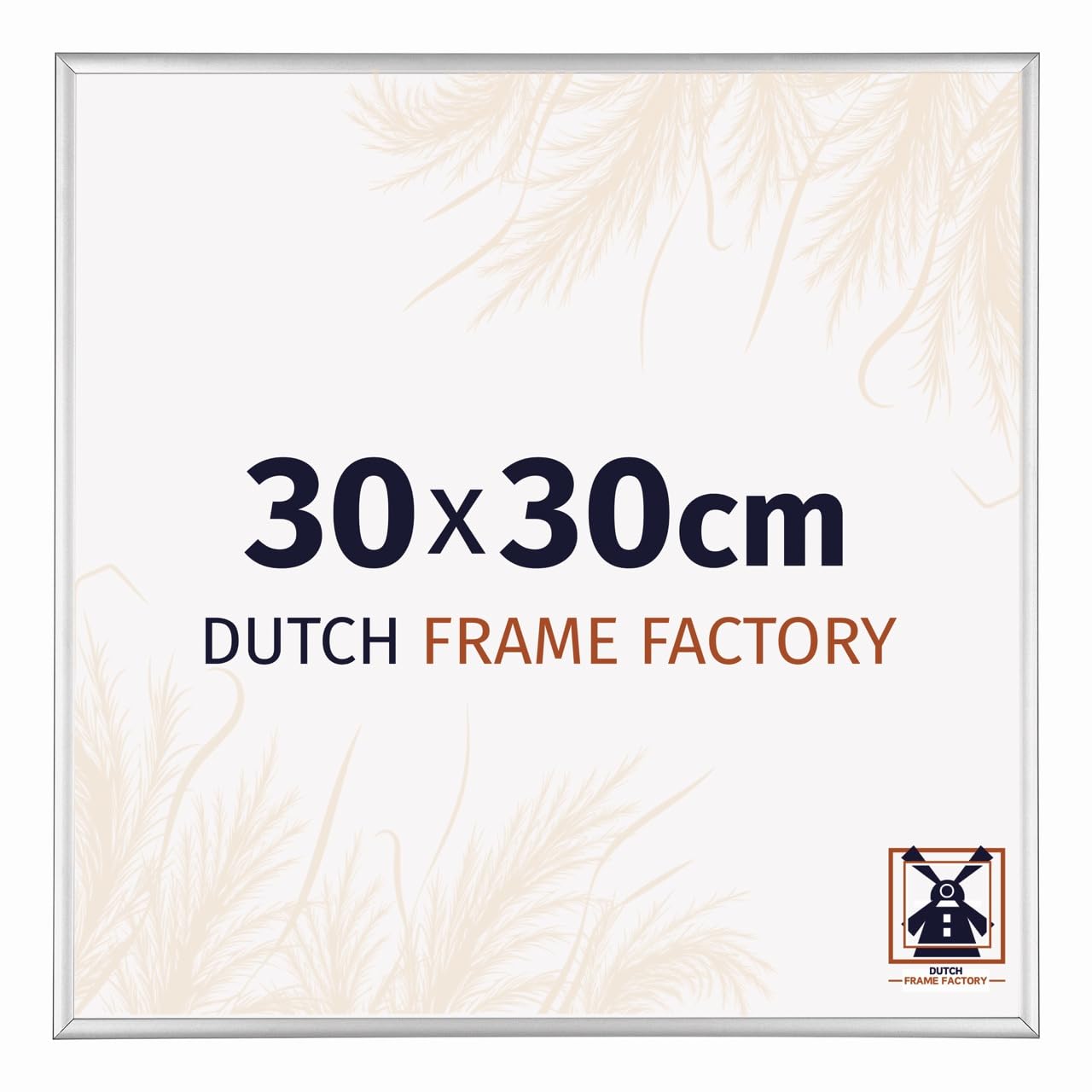 Dutch Frame Factory - Picture frame 30x30 cm - Silver Matte - Aluminium Picture frame with Antireflex Acrylic glass - Photo frame 30x30 cm - Kampen