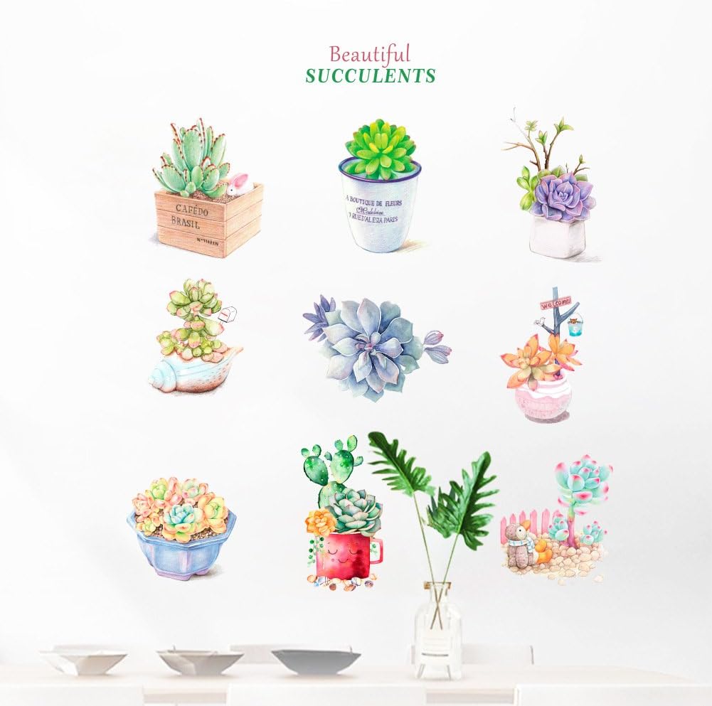 Amazon Dragon Honor ウォールステッカー 多肉植物 カラフル 爽やか 夏 田園風 Diy 壁紙シール 壁の装飾 おしゃれ ウォールステッカー オンライン通販 Amazon Dragon Honor ウォールステッカー 多肉植物 カラフル 爽やか 夏 田園風 Diy 壁紙シール 壁の装飾 おしゃれ ウォールステッカー オンライン通販