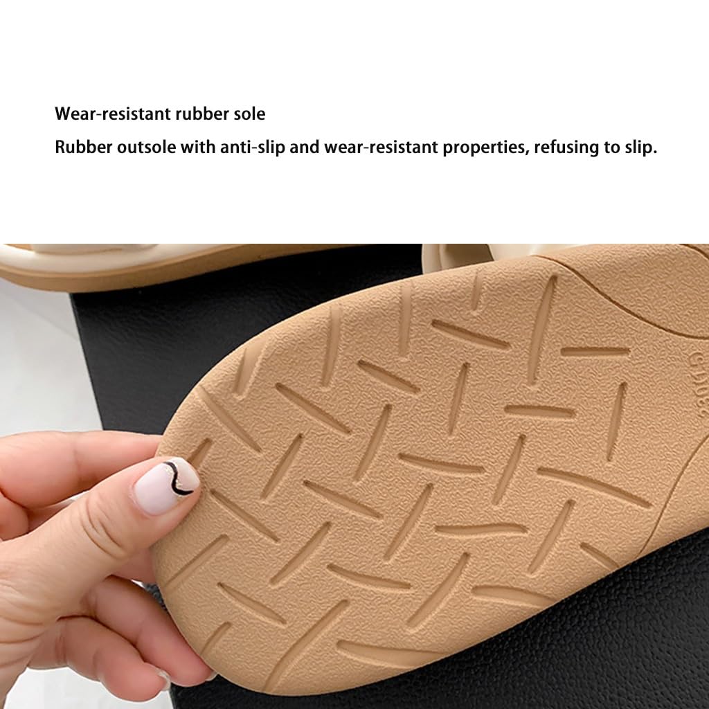 Zapatillas para Mujer Verano Al Aire Libre, Nuevas Zapatillas Suaves Ropa Exterior Parte Inferior Plana Fregona De Una Palabra Sandalias Cómodas(Nero,37 EU)