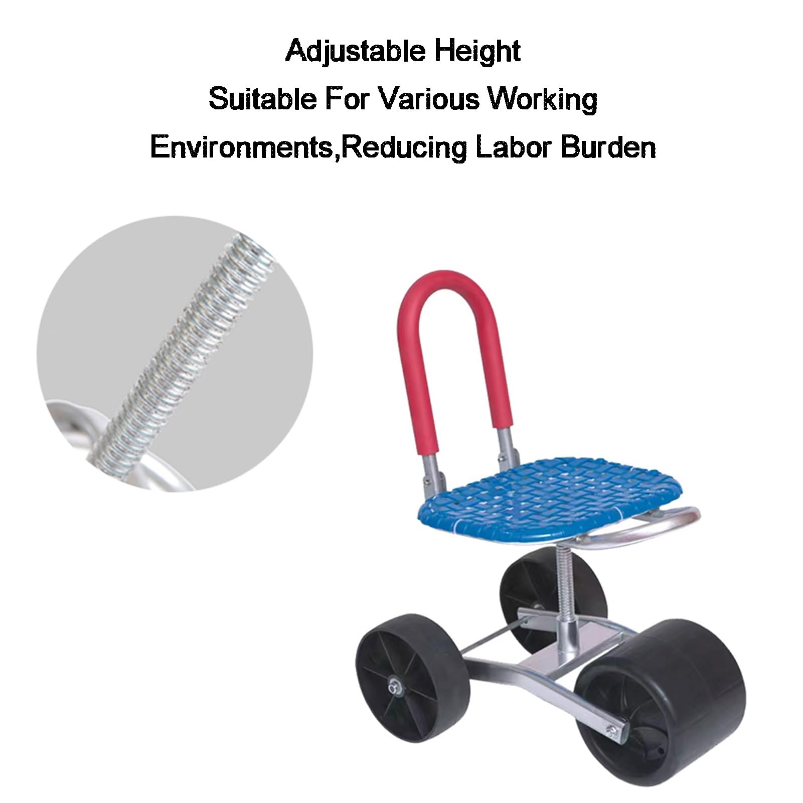 Carrello da lavoro da giardino, sgabello con sedile per anziani, aiuto per giardinaggio e piante