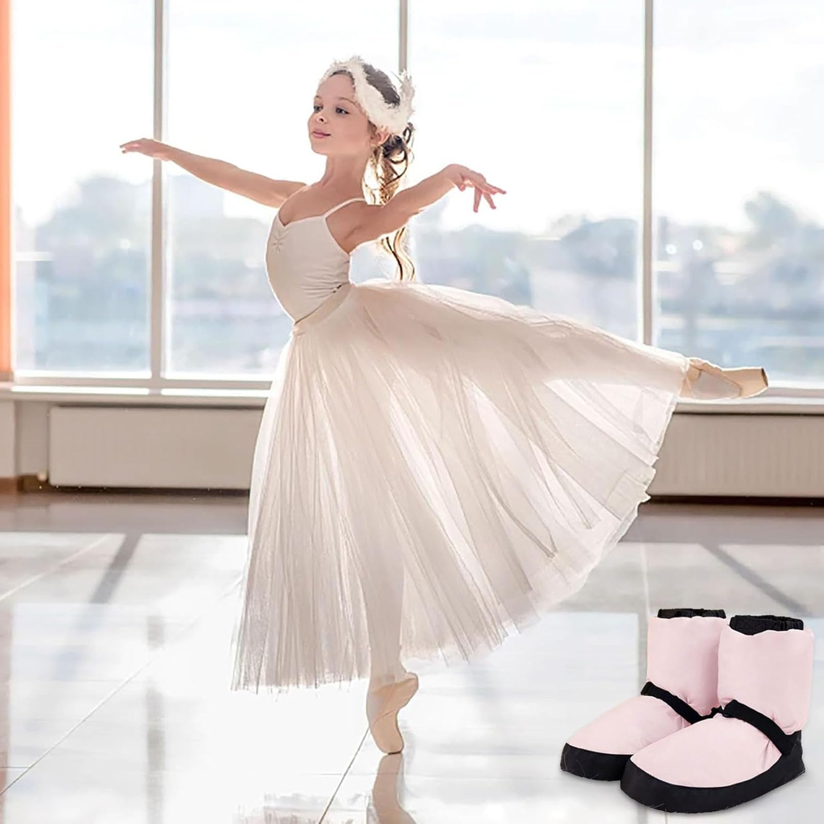 Générique Chaussures de Danse Bottes de Danse Chaudes pour Femme Fille Enfants, Chaussons d’échauffement Ballet Danse Classique Hiver, Chaussures d’entraînement Confort antidérapantes
