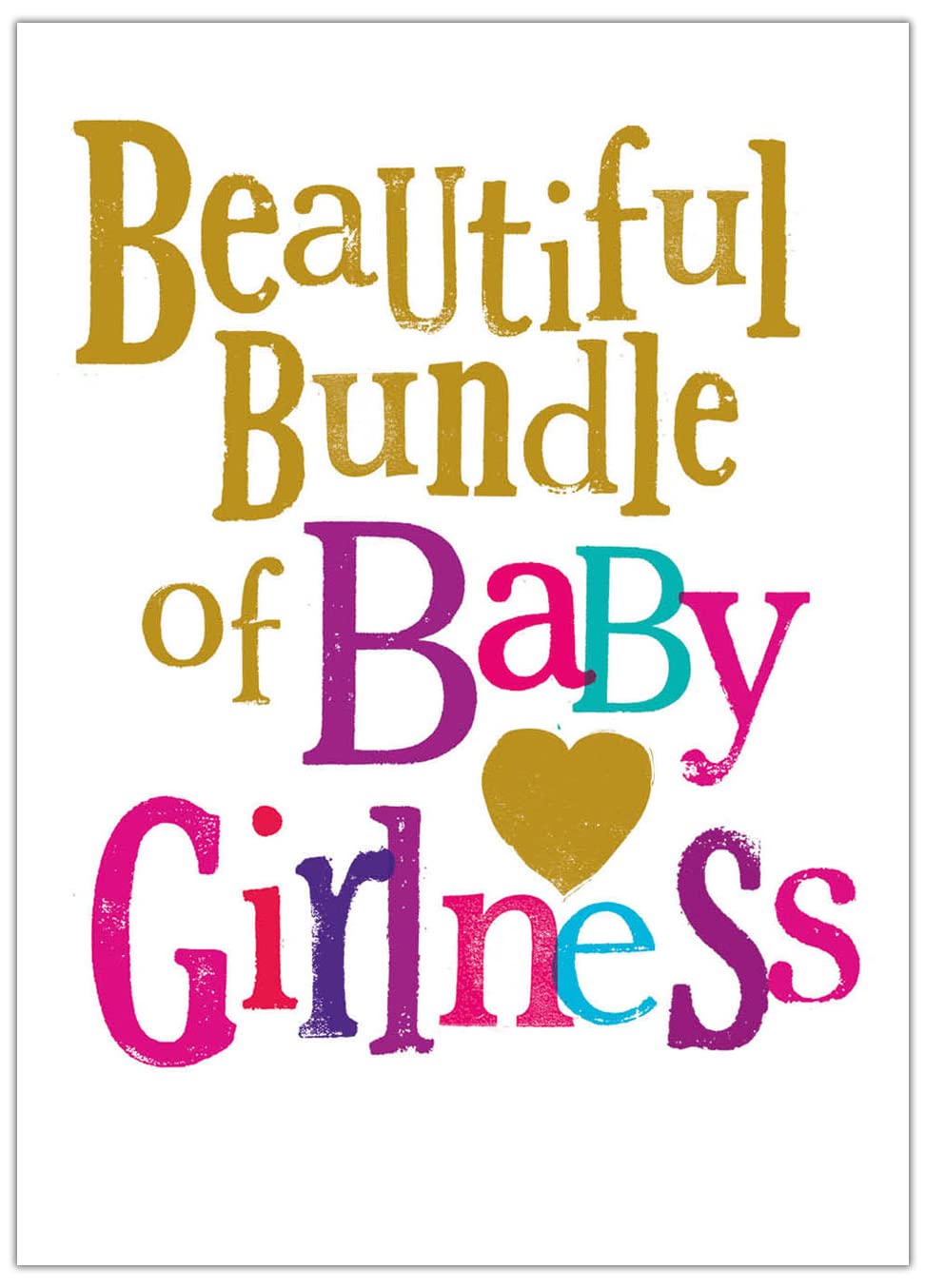 Danilo Promotions Limited Beautiful Bundle Of Girliness, New Baby Card, Baby Girl Card, Congrats, Congratulations, Greetings Card,Multi,172mm x 124mm