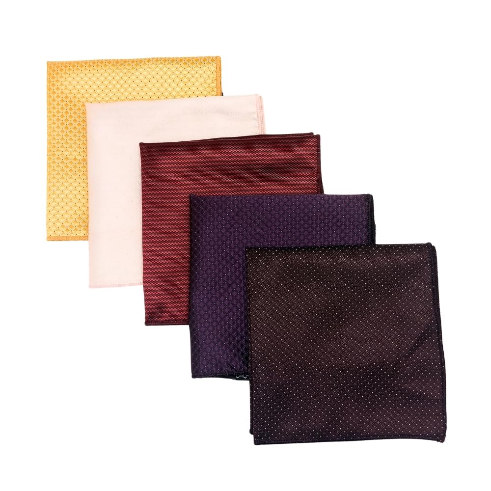the tie hub 5-Pack Classic Microfiber Pocket Squares – Vibrant Colors & Designs Set-picture-51