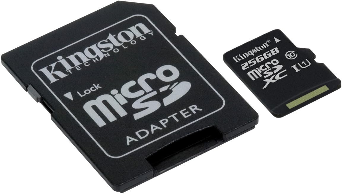 Kingston Canvas Select (SDCS/256GB) MicroSDClass 10 UHS-I Speeds Up to 80 MB/s Read (SD Adapter Included) - Bring Your HD Videos to Life