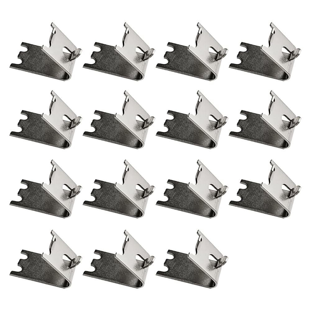HugeDE 15 Pcs Stainless Steel Freezer Shelf Clips Freezer Cooler Shelf Supports Replacement Shelf Square Buckles Clips for Refrigerator