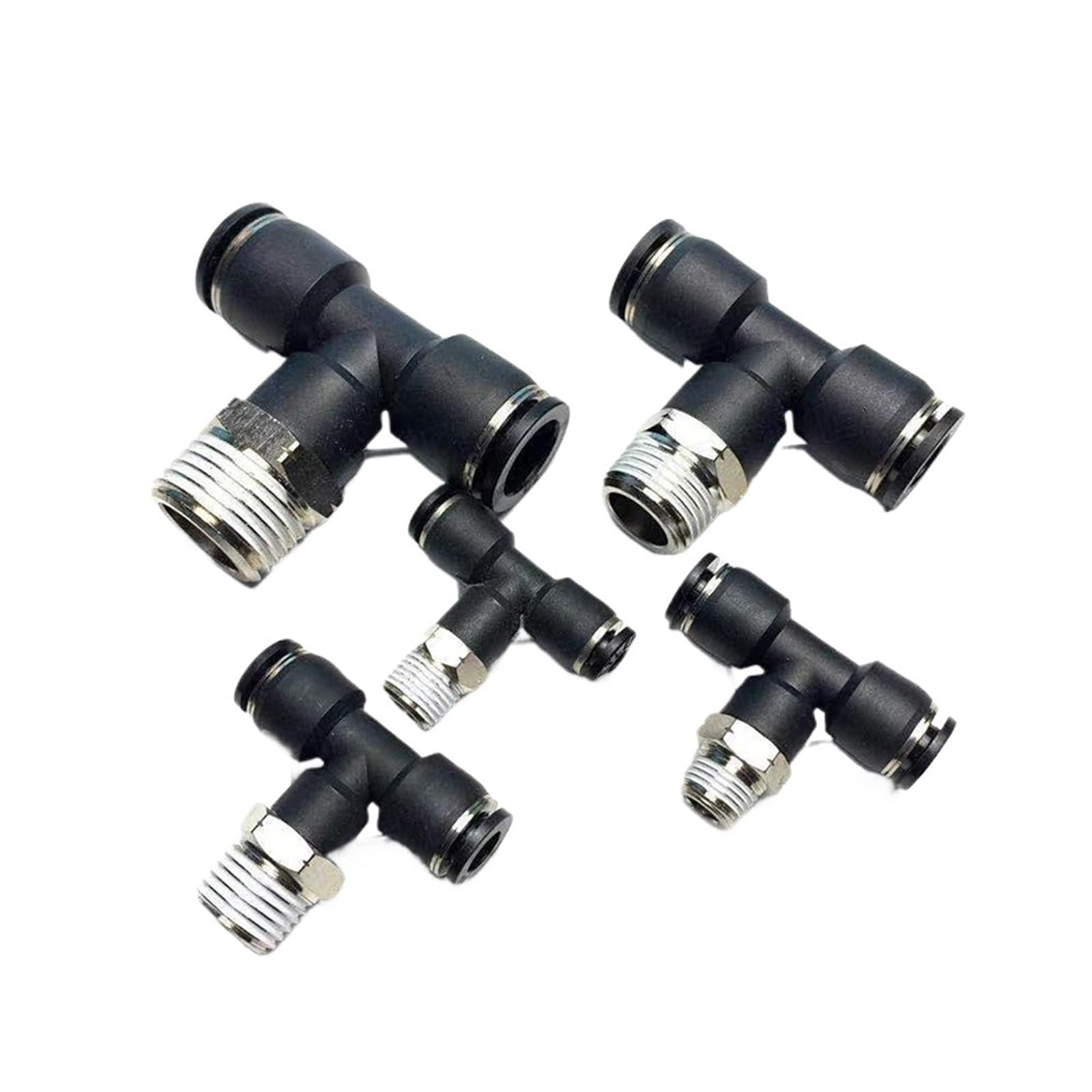 Connettore rapido pneumatico N1/8 "1/4" 3/8 "1/2" filettatura esterna Tee tubo 5/32 1/4 5/16 3/8 1/2 PU tubo aria tubo (PB 5l16-N02(NPT1l4))