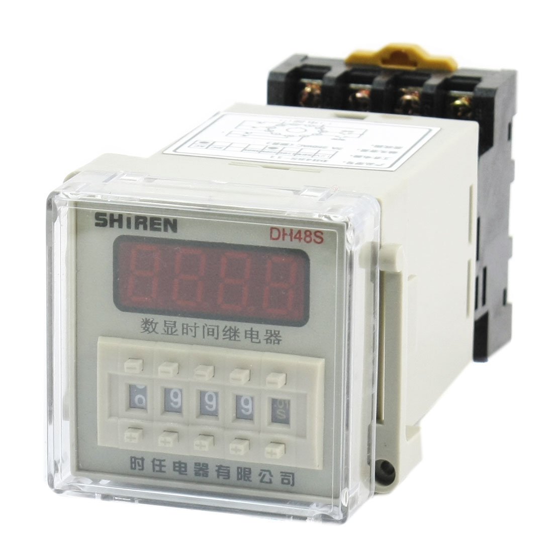Zhwtisnpe One Color Ac 220V Dpdt Digital Display 0.01S-9999H Time Delay Relay Timer Dh48s