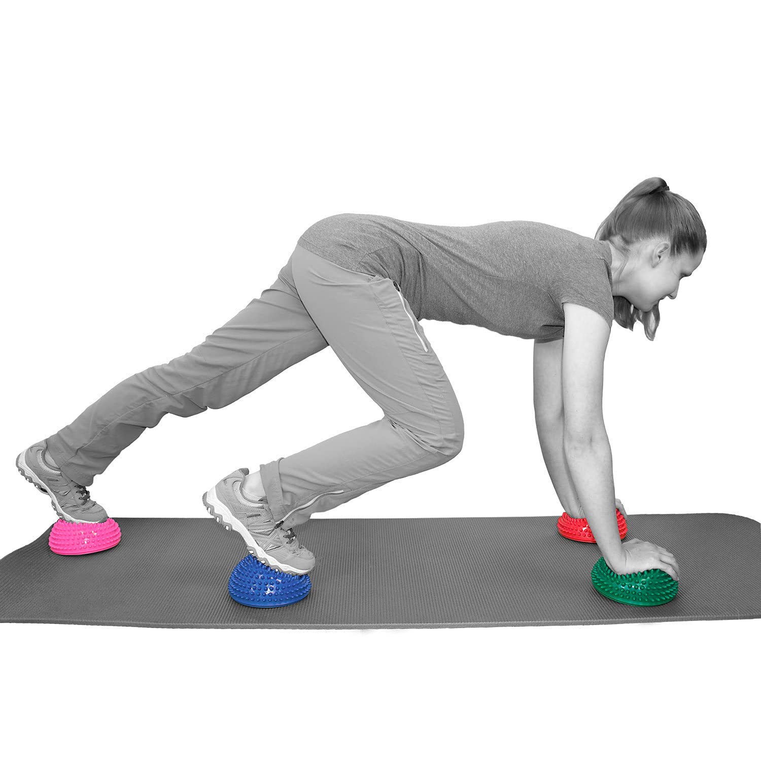 AFH Webshop Therapie Balance Igel Gymnastik Igel Igelball | ca. Ø 16 cm | 8er Set + Pumpe