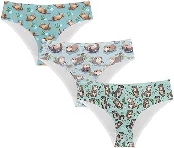 GIFTPUZZ Sexy Women Underwear Briefs Breathable Low Waist Hipster Panties 3 Pack