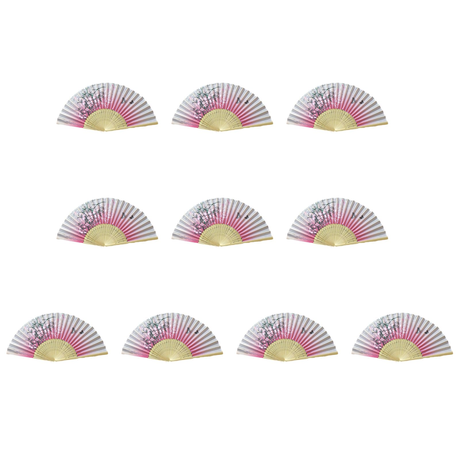 Tsophreniq Of 10 Bamboo Folding Fans Traditional Chinese Handheld Fan with Elegant Carvings for Cooling and Decoration Bamboo Fan