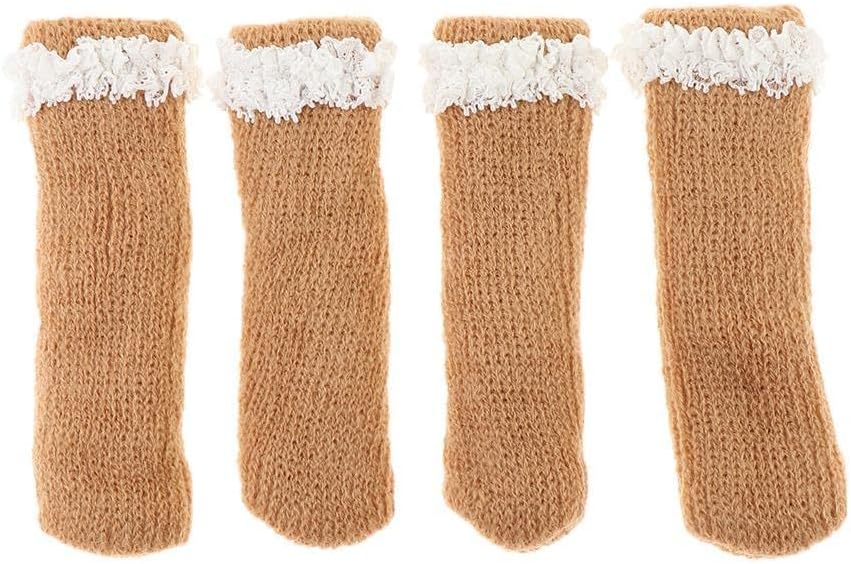 4Pcs Knitting Lace Furniture Feet Caps Chair Leg Socks Floor Protector 03
