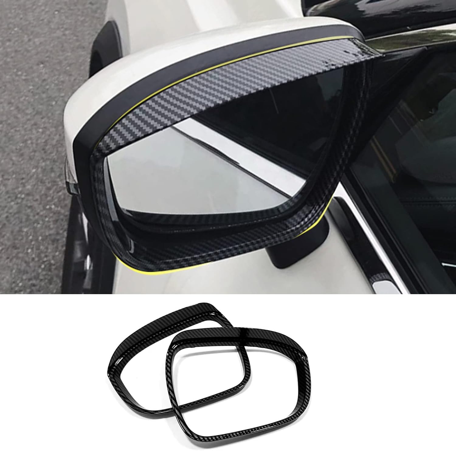 GZBFTDH Car Side Door Mirrors Rain Guard Frame Protector Covers, for Mitsubishi Outlander 2022, Carbon Fiber Chrome Accessories