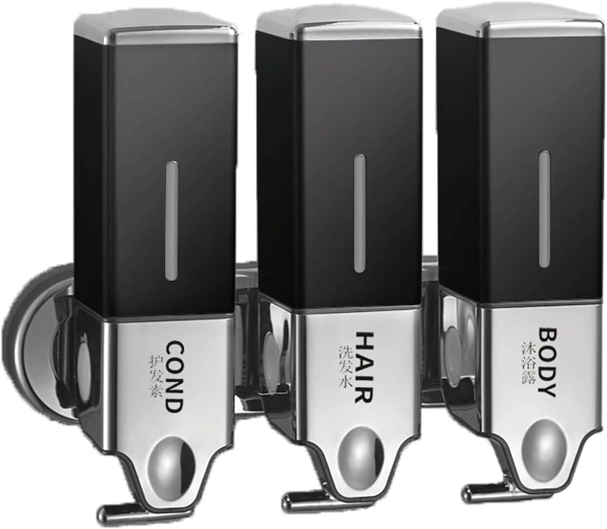Soap bottle， Soap shower dispenser wall-mounted 500ml is suitable for bathroom(Black-3)