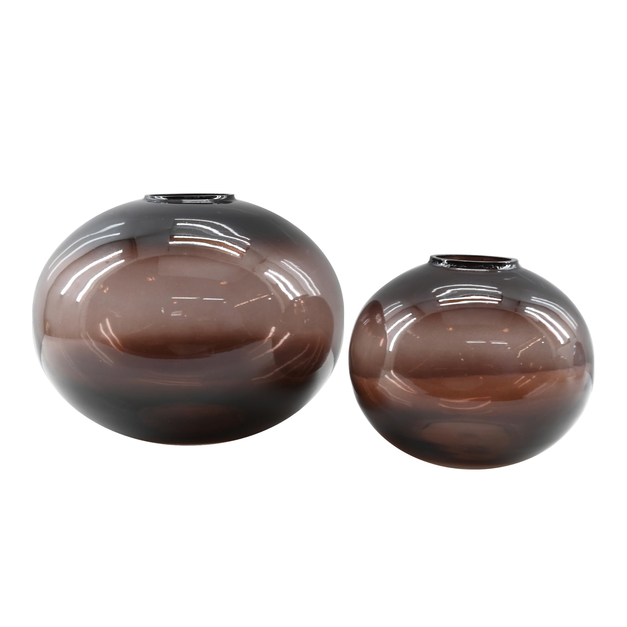 Indigo Road by Egypt Sherrod x East at Main Caspian Hand Blown Round Glass Vase (Set of 2) (Purple)