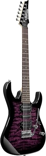 Miniatura 3 de Ibanez GRX - Guitarra eléctrica de cuerpo sólido de 6 cuerdas, diestra, violeta transparente Sunburst, completa (GRX70QATVT)
