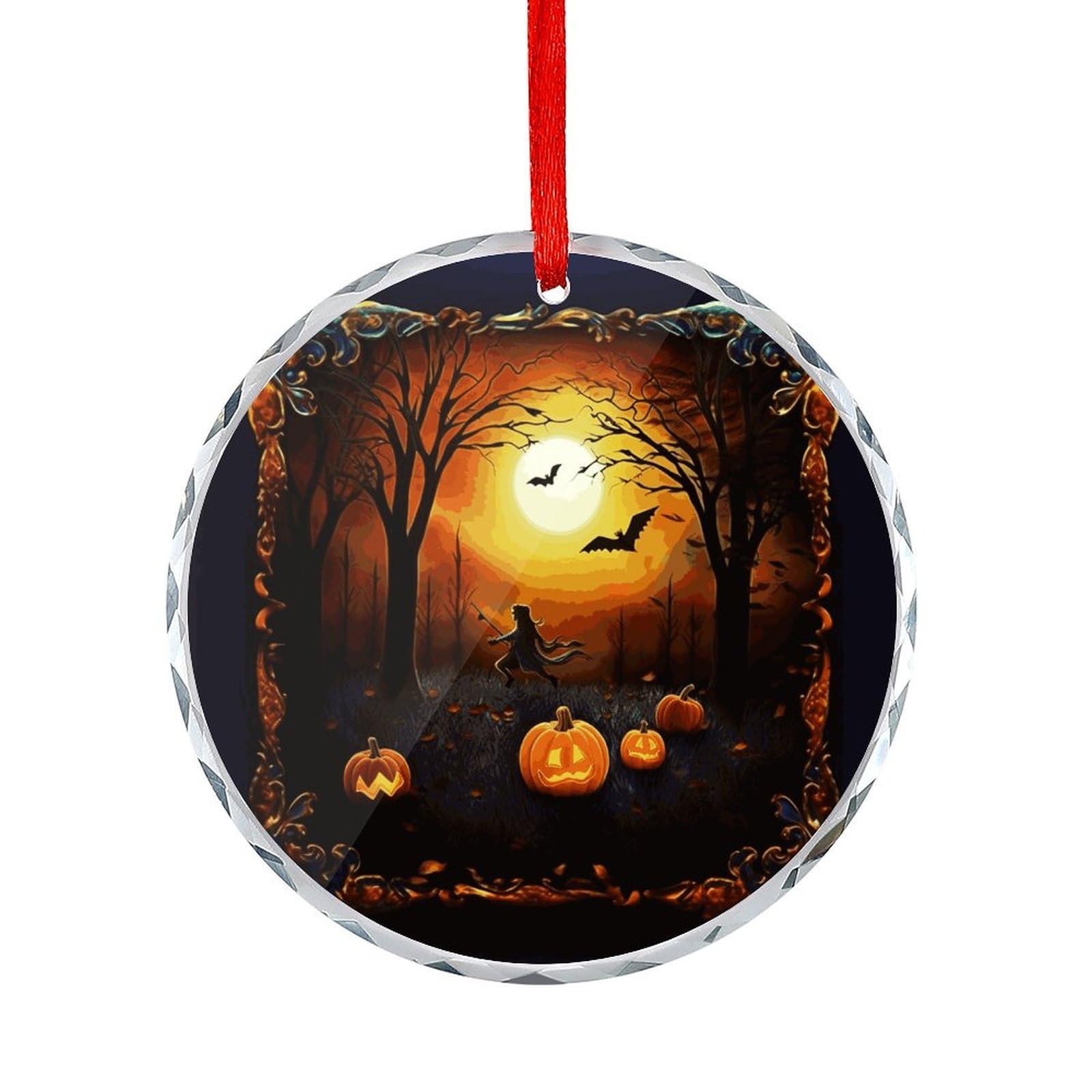 Btcowzrv Style Halloween Party Round Ornament Hanging Pendant Decor