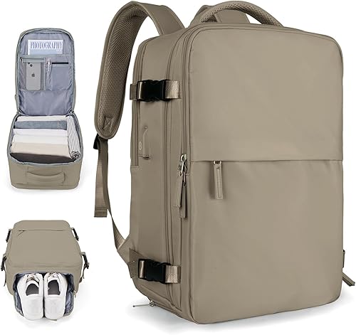 bergsalz Mochila para mujeres y hombres, mochila de viaje para viajar en aviones, mochila universitaria ligera