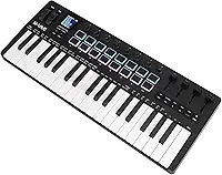 ANVAR M-VAVE Teclado MIDI SMK-37 PRO 37 Teclas Sensíveis com Sintetizador DX-7 FM Integrado, Pads RGB, Arpeggiator, Sequenciador, Conexão USB e Bluetooth para Produção Musical, Home Studio e ao Vivo