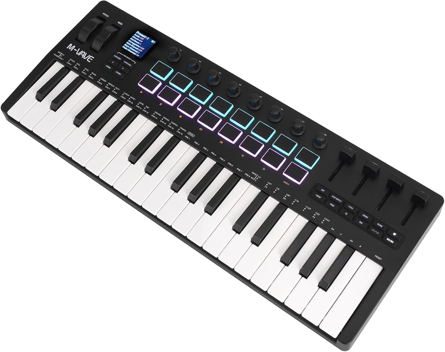 ANVAR M-VAVE Teclado MIDI SMK-37 PRO 37 Teclas Sensíveis com