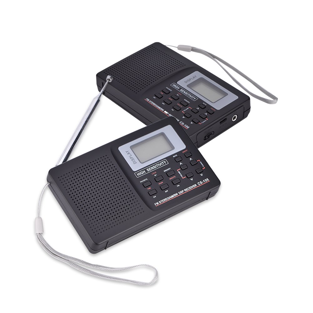 Radio Poche Numérique Retekess V111 - FM/MW/SW, Écran LCD, Réveil, DSP - Neuve