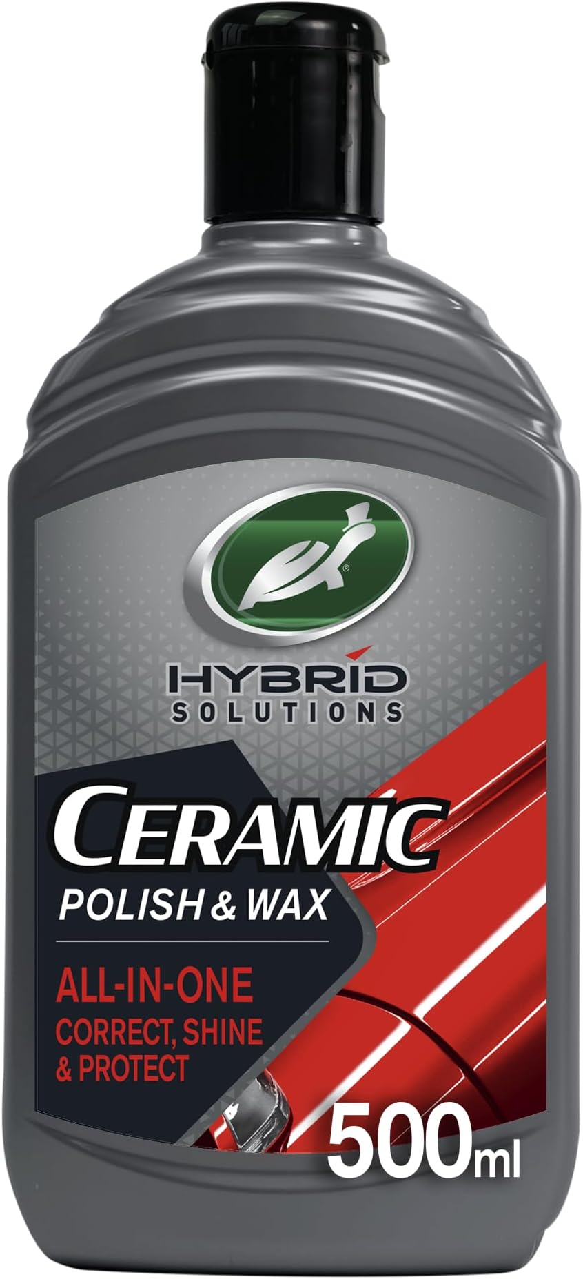 Turtle Wax Hybrid Solutions Ceramic Car Polish and Wax, 400ml, Pack of 1, Provides Protection, Water Repellency and Long Lasting Shine, Minor Scratch Remover, Hand or Machine Application