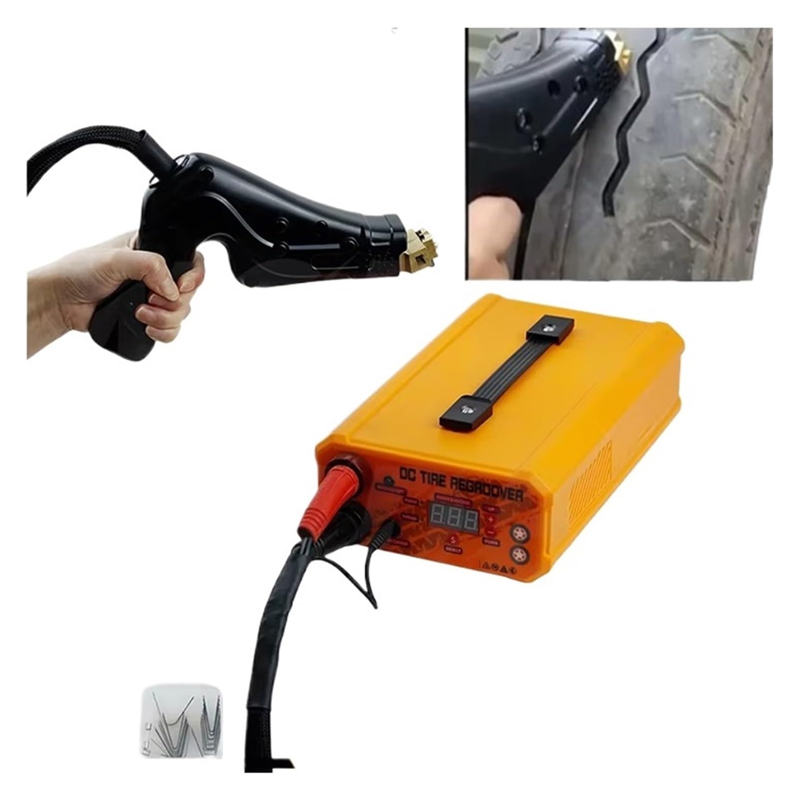 Máquina De Grabado Caucho For Neumáticos Automóviles Y Camiones, Ranuradora Digital, Cortadora Eléctrica Amplia RenovacióN(Yellow)