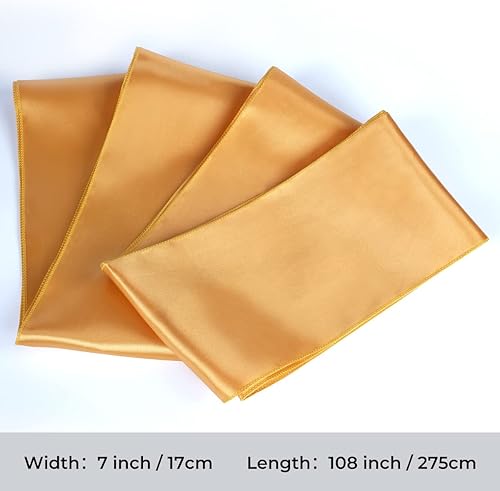 Miniatura 6 de Babenest - 10 lazos para sillas de satén para bodas, banquetes o fiestas de Navidad, baby shower eventos decoración (dorado)