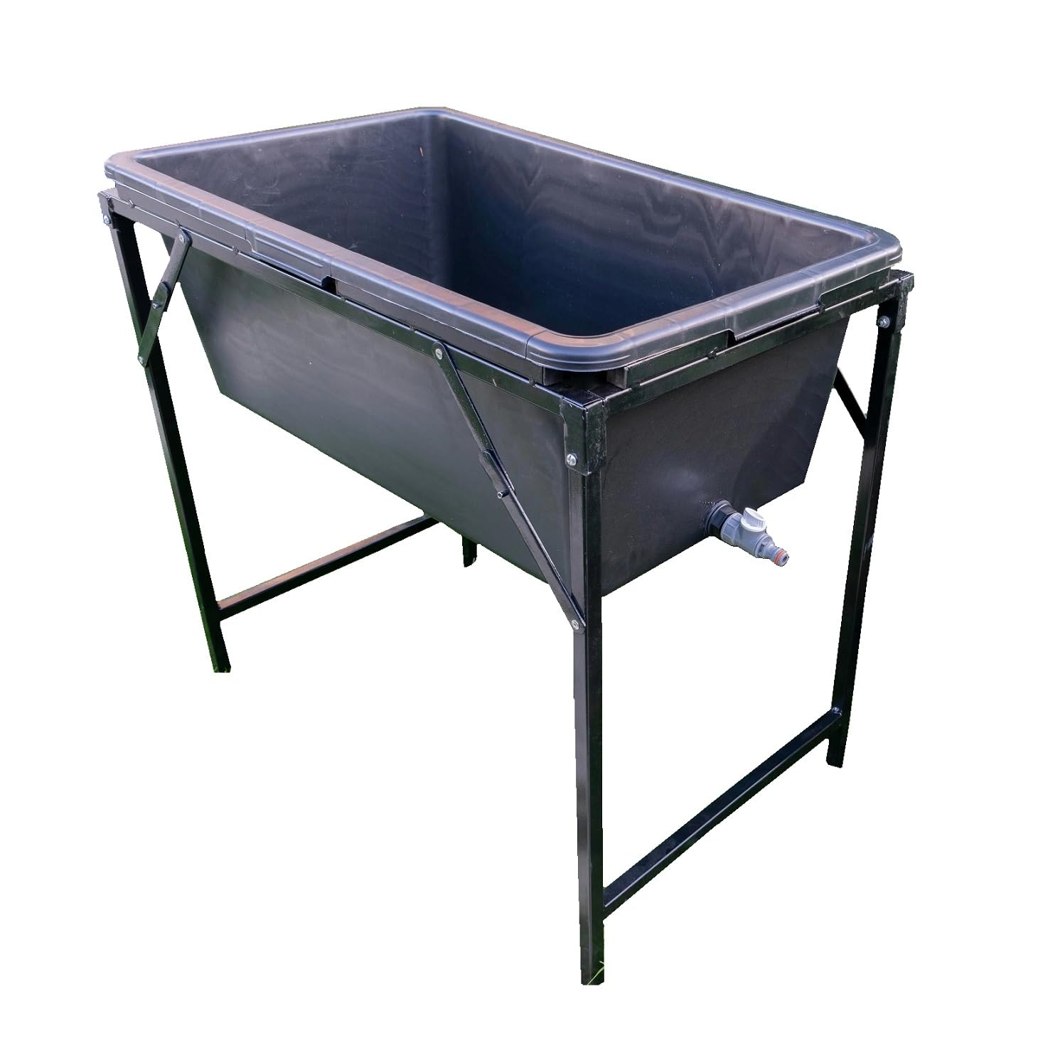 Dog Shower Accessories: Multitask Hot/Cold Shower Expanding Hose Kit/Dog Bath/Stand - Pet Washing Grooming Set - Cleaning Accessories (Metal Stand, Bath Container 90L, Tap)