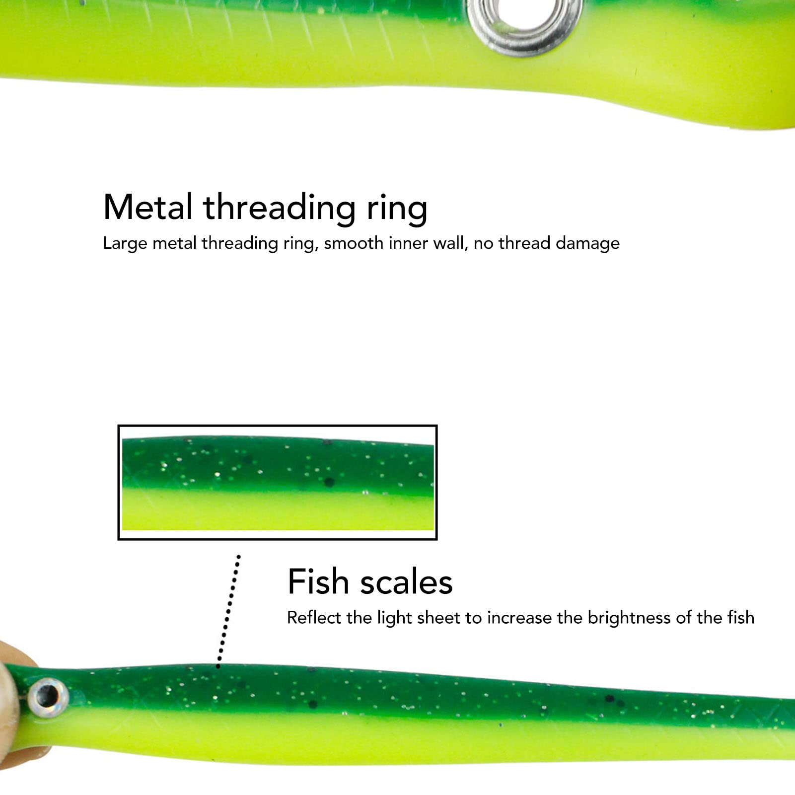 Esca Da Pesca In Silicone Morbido Con Occhi 3D - 15 Pezzi Per Pesca Sportiva - Foto 2