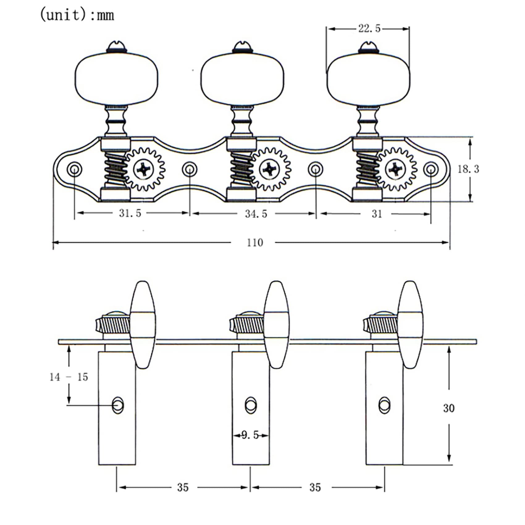SUVIA 6X 1:18 Meccaniche per Chitarra Acustica Corde per Chitarra Piroli Accordatori Chiave 3L3R Accordatori per Chitarra Chiavi Accessori di Ricambio