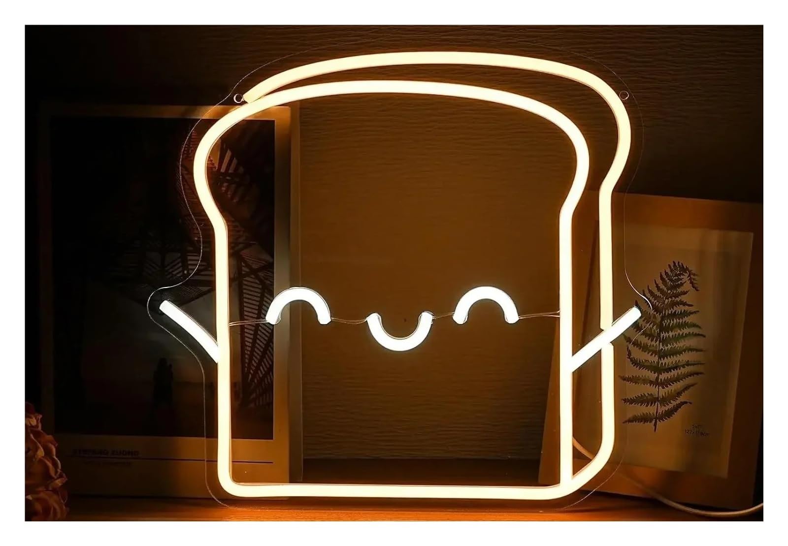 LEMST Signs Lamp Toast Bread Neon Sign Dimmable Neon Light Sign for Wall Decor Restaurant Hotel Party Club Bar Game Room Decor 32x34cm