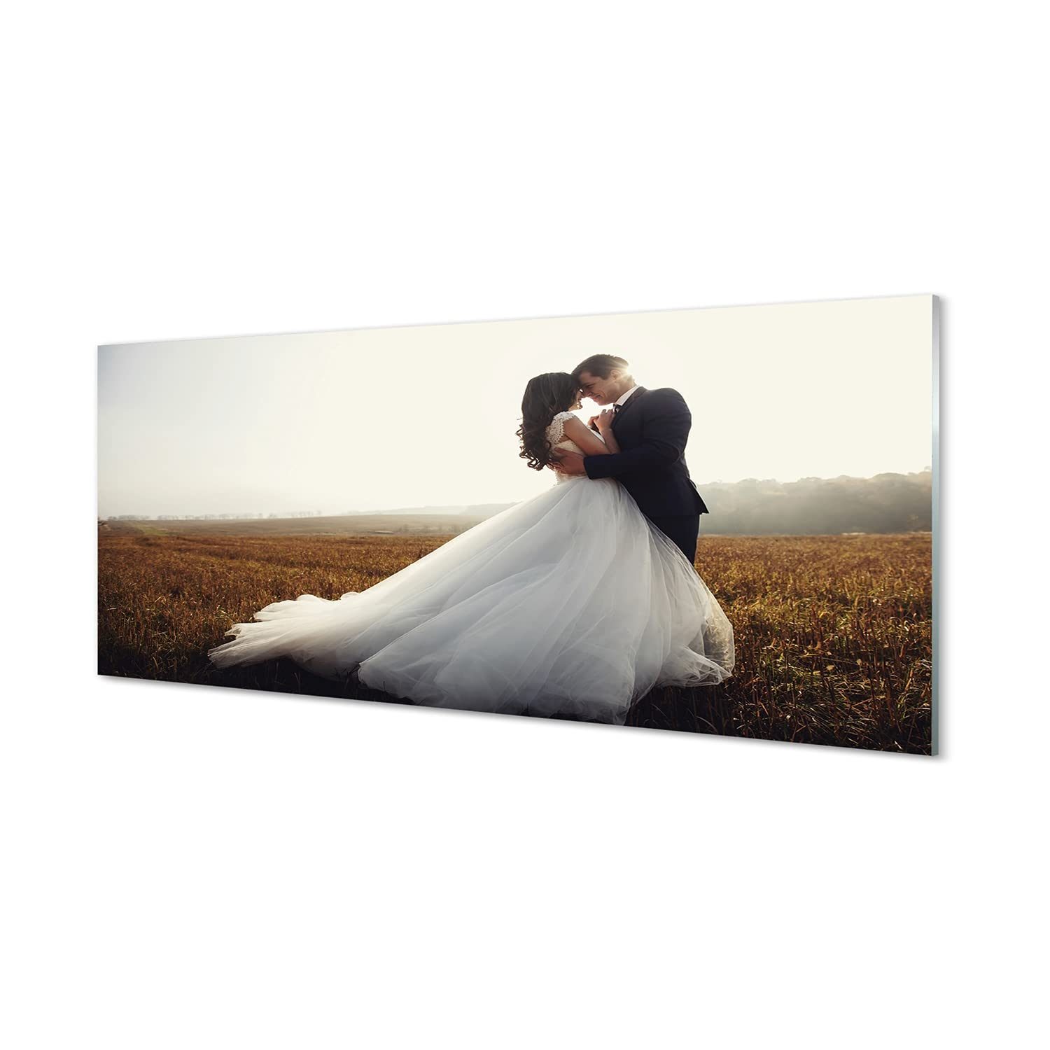 Tableau en verre acrylique 125x50cm au design danse avec reflets lumineux pour chambre moderne
