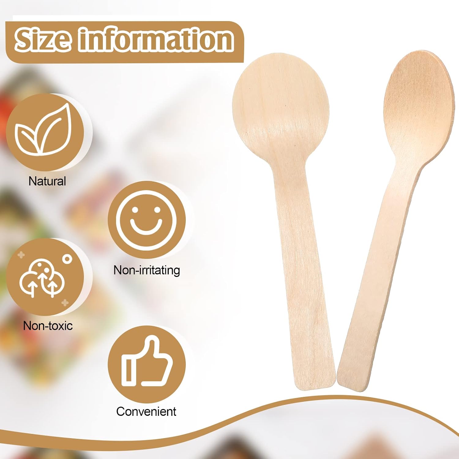 500 Pack Mini Wooden Spoons 3.9 Inch Disposable Wooden Spoons Birch Wooden Dessert Spoons Tiny Wooden Spoons Dessert Utensils for Eating Party Supplies, Chocolate Stirrers image 3