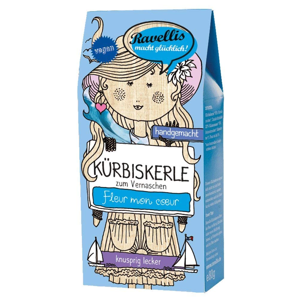 Ravellis Kürbiskerne in dunkler Schokolade mit Fleur de Sel (80 g) - Bio, Menge:12 Stück