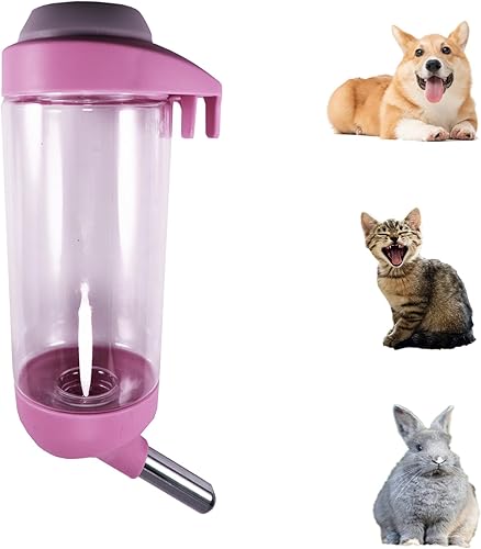 Miniatura 10 de Botella de agua para perros – Dispensador de agua para mascotas sin goteo de 12 onzas, botella de agua de jaula fácil de usar para perros, gatos,