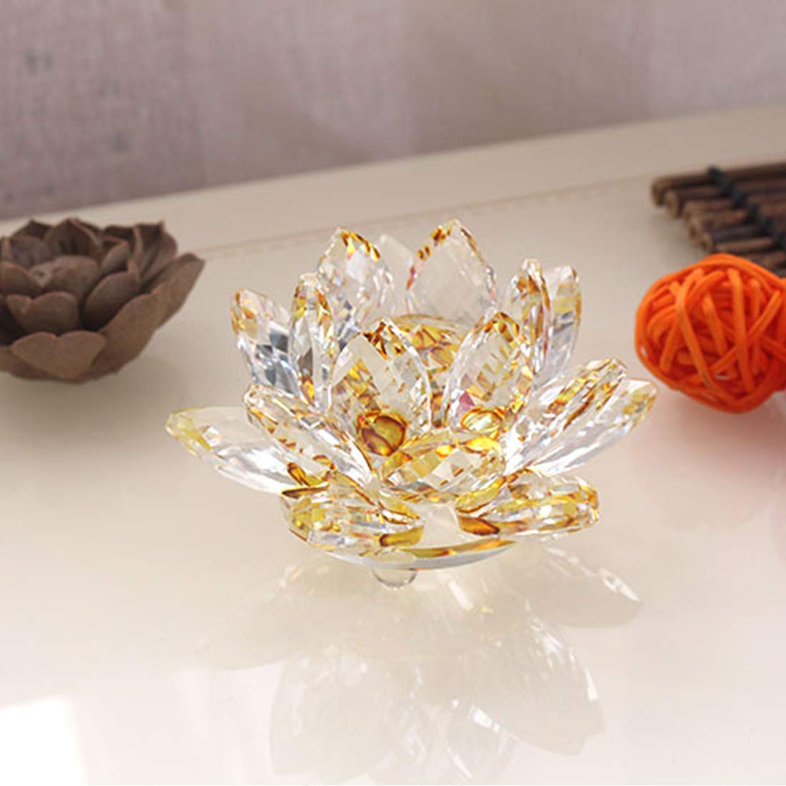 Crystal Lotus Flower - Feng Shui Good Luck Charm -2
