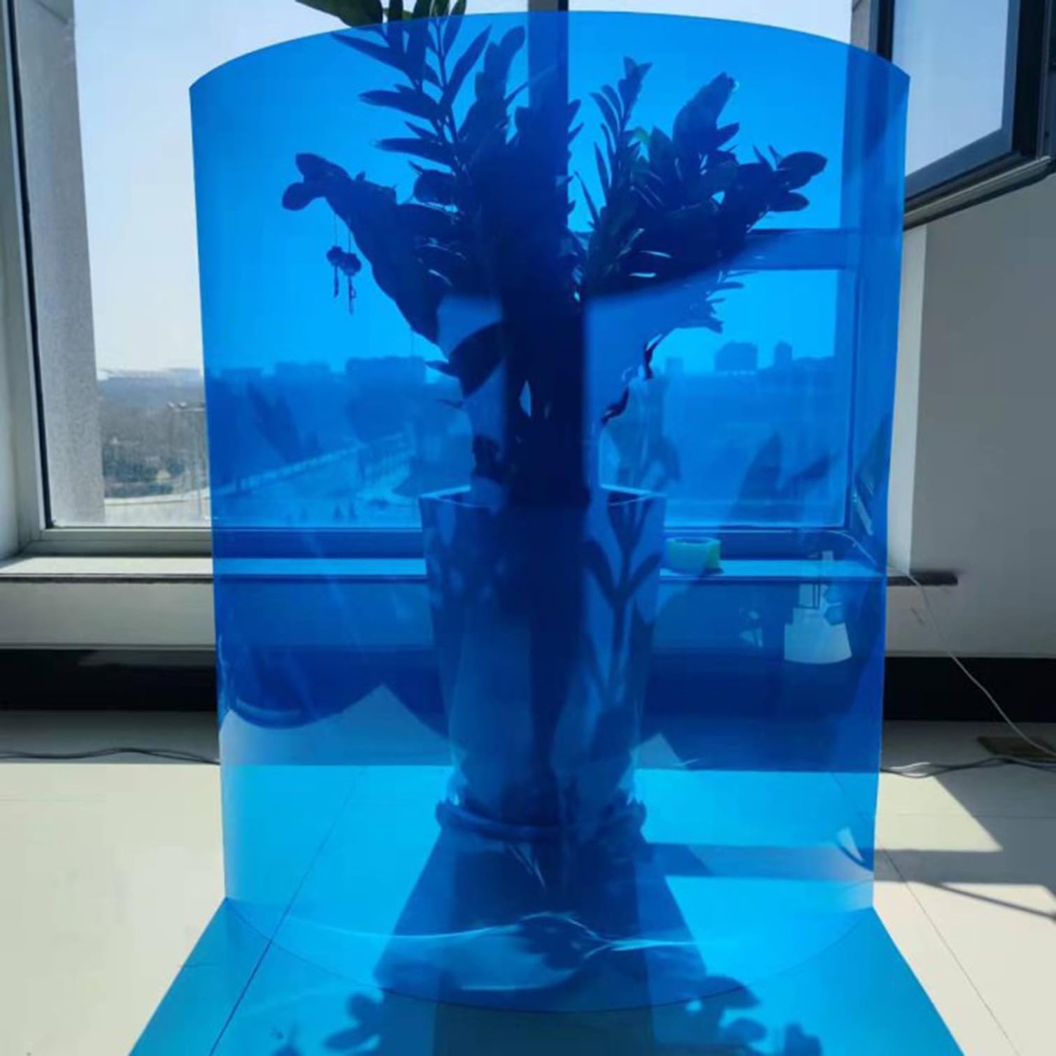 Lámina de policarbonato para techos, lámina de plástico acrílico Azul Transparente y Ligera, Revestimiento para techos de invernaderos, toldo para Lluvia, Cubierta para Techo de Patio o porc