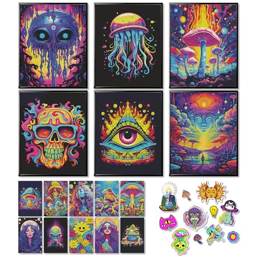 97 Decor Trippy Room Decor - Trippy Poster for Room Aesthetic Trippie Wall Decor Art Psychedelic Room Decor Hippie Indie Posters Aesthetic Pictures Drippy Stuff for Teen Bedroom (8x10 UNFRAMED)