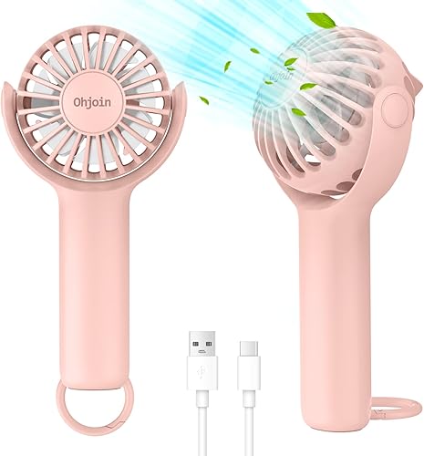 Mini ventilador de mano portátil 2 en 1 con soporte para llavero, ventilador de refrigeración potente personal, ventilador de mesa pequeño a