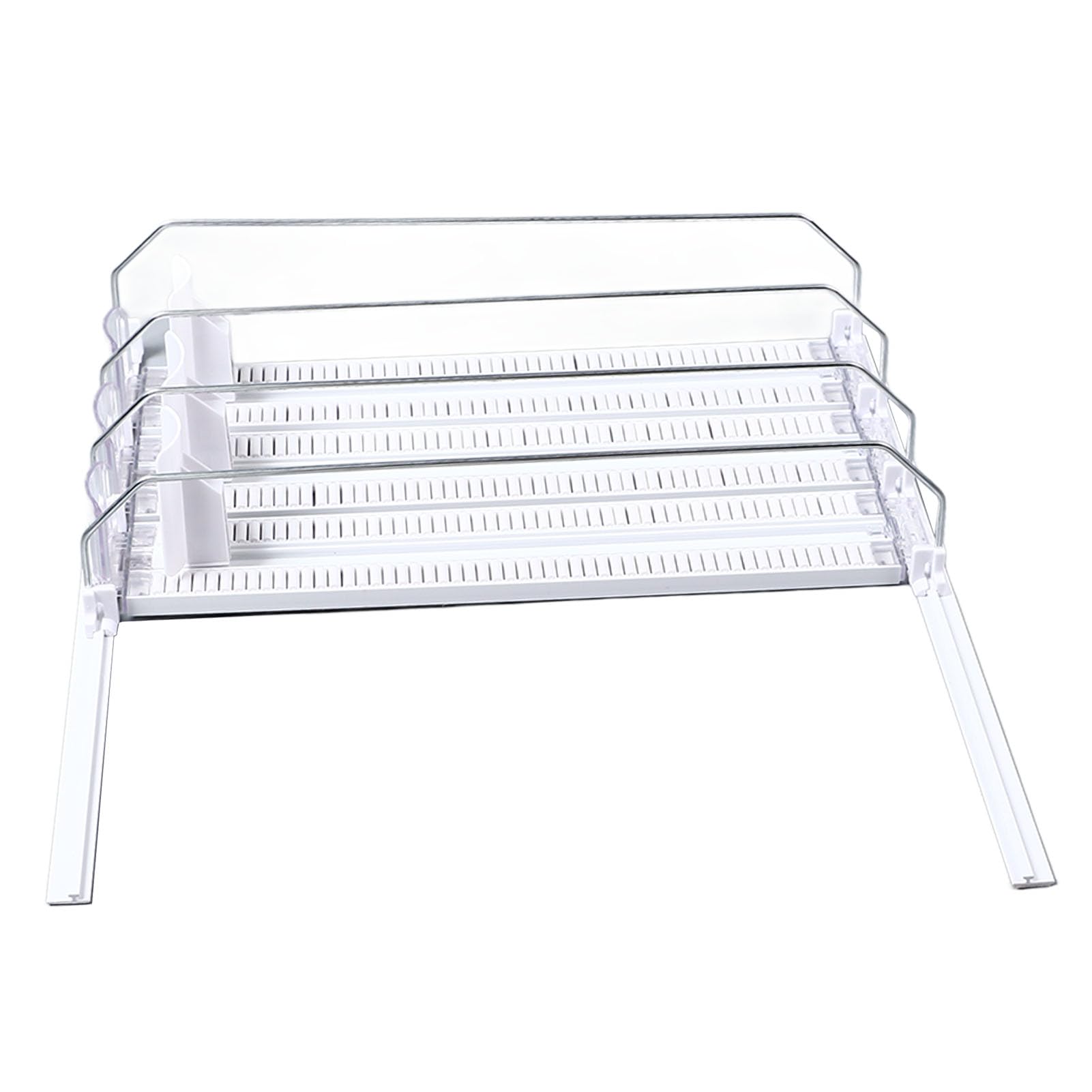 Organizzatore di Lattine di Soda per Frigorifero, Organizer per Bevande a Larghezza Regolabile per Frigorifero, Organizzatore Automatico di Bevande con Design a Molla Curva, (3PCS)