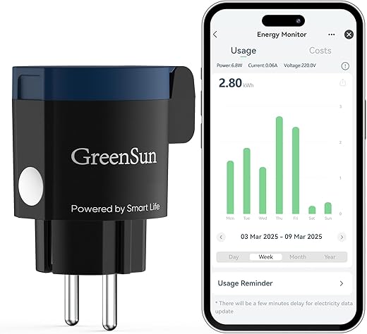 WLAN Steckdose Outdoor GreenSun Zeitschaltuhr Aussenbereich WLAN Zeitschaltuhr Steckdose WLAN Steckdose mit Strommessung Aussensteckdose…