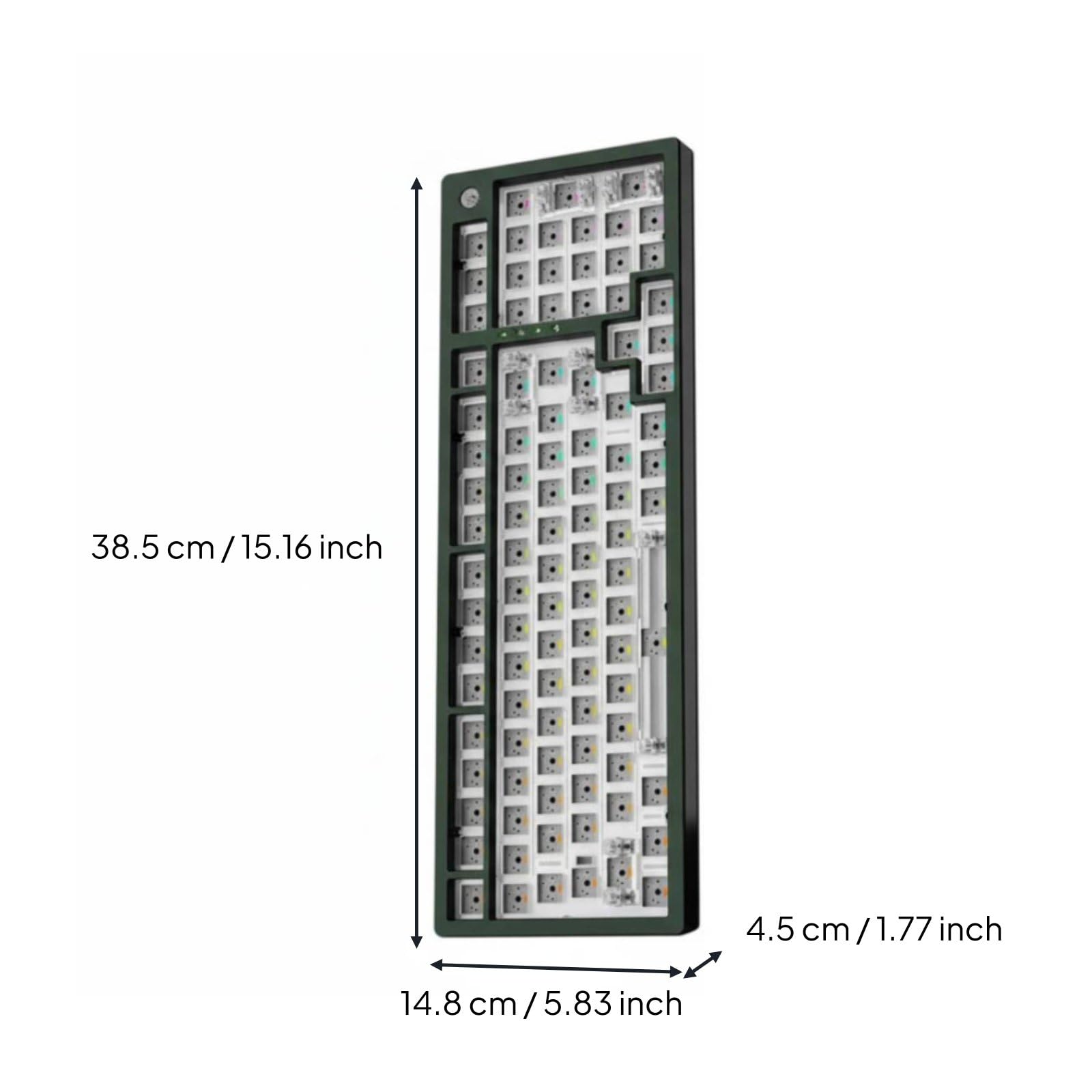 Tastiera Meccanica 75 Kit Tastiera Meccanica da Assemblare Tastiera Tastiera da Gaming in Alluminio con Hub Integrato Porta Video 4K USB 3.0 Lettore, Dark Grn 98
