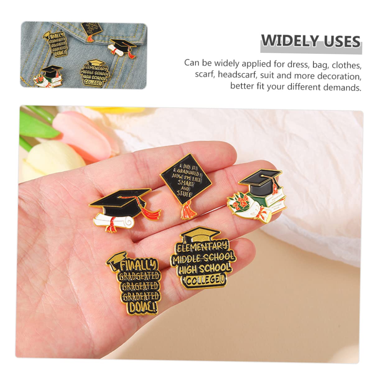 VALICLUD Brosche Ansteckblume Stolz-pin Balsam Pin-tasche Finger Stift Knopf Graduierung Anstecknadel Abschlussgeschenk Anstecknadel Dekoration Revers-sicherheitsnadel Legierung 10st