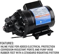 Vista 6 de Everflo EF7000-BOX - Bomba de diafragma de 12 V, 7,0 GPM - Puertos FNPT de 1/2 pulgada, Negra