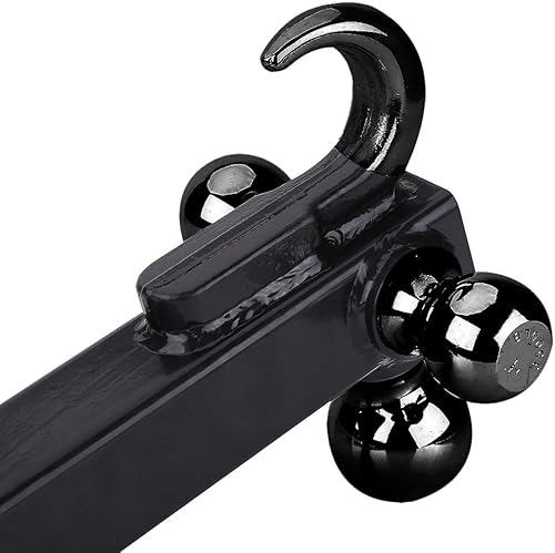 Miniatura 6 de NBJINGYI Enganche de remolque de 2 pulgadas con gancho de 1-7/8 pulgadas, 2 pulgadas, 2-5/16 pulgadas, bolas y gancho chapados en negro