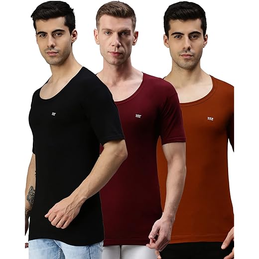 Mens Pack of 3 Multicolor Cotton Vests