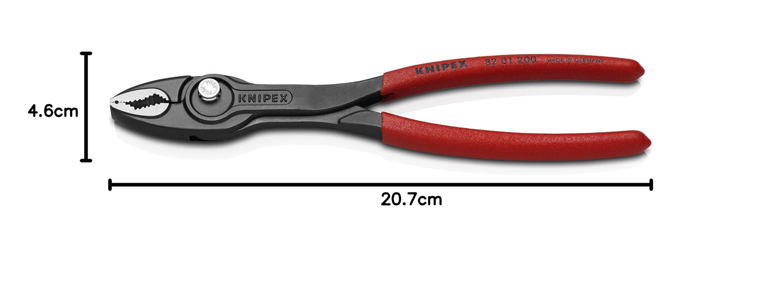KNIPEX TwinGrip Alicate de agarre frontal y lateral con cartulinas autoservicio Mangos plasticos por inmersión, 82 01 200