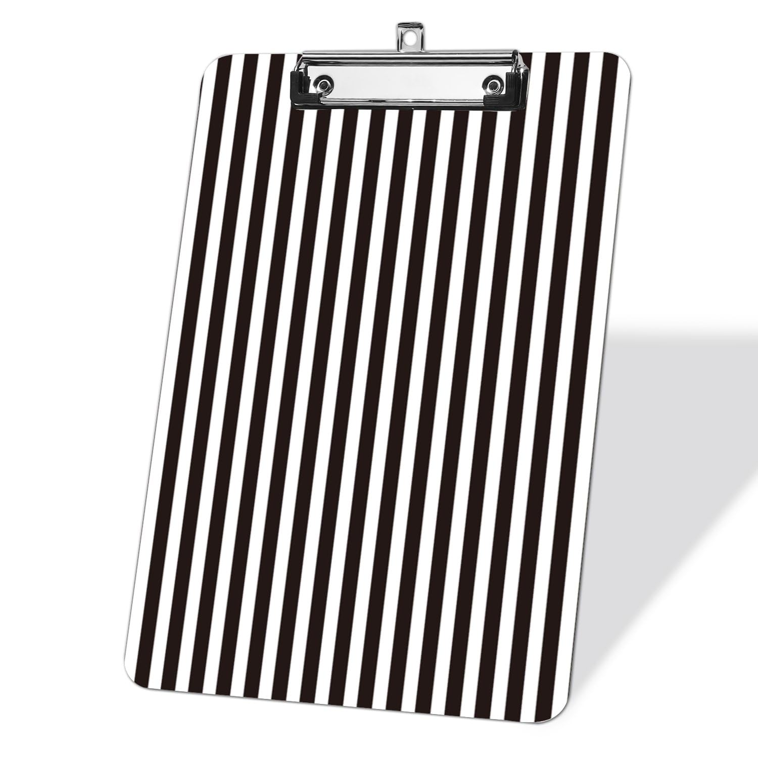 Black White Stripe Acrylic Clipboard with Silver Low Profile Clip A4 Letter Size Clip Board Classroom Essentials for Teachers Room Decor Clipboards Gift for Woman Men Nurses Student Lawyers Teens
